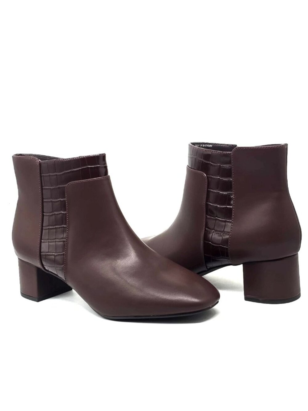 east 5th Sherman Chocolate Zip up Block Heel Booties Women's Size 10M